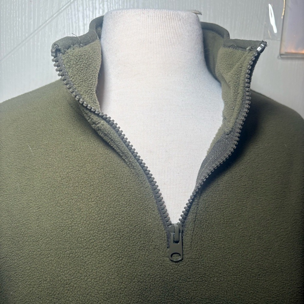 Ardene Olive Green Fleece Quarter Zip Pullover Oversized M Gorpcore Comfy - Picture 4 of 6